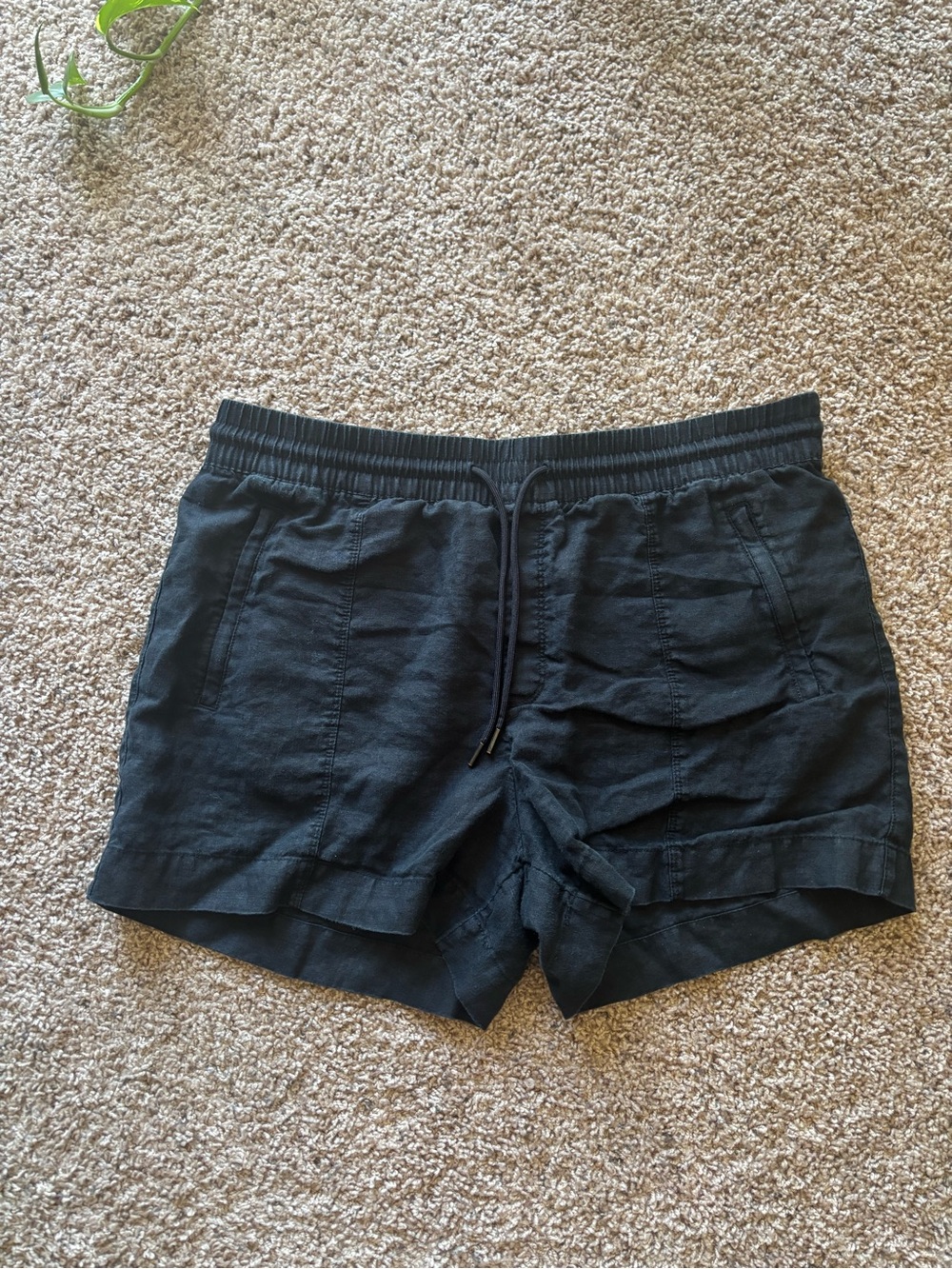 Athleta Black Linen Shorts